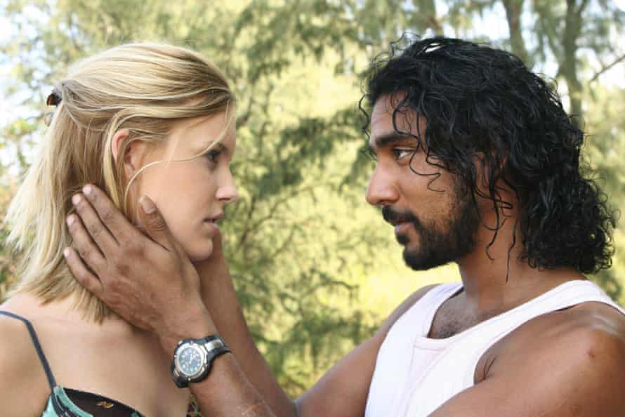 Naveen Andrews with Maggie Grace in Lost