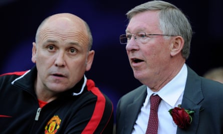 Mike Phelan and Sir Alex Ferguson at the Champions League final in 2011