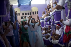 Prisoners dress up to take part in one of the biblical plays