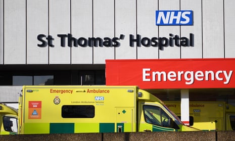 Ambulances outside A&E at St Thomas’ hospital in London