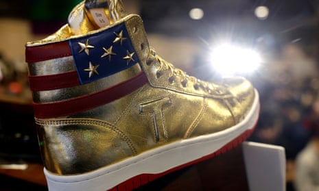 gold high-top with american flag decoration at top