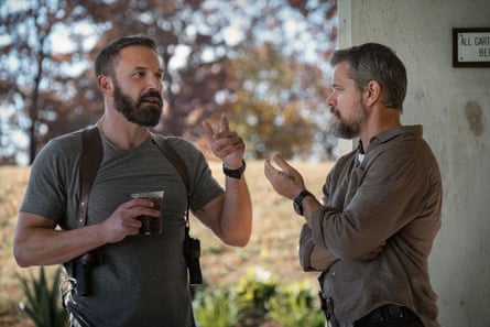 Ben Affleck and Matt Damon in conversation in The Rip.