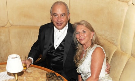 Sir Philip and Lady Green at a benefit party in the Standard hotel, New York, in 2011.