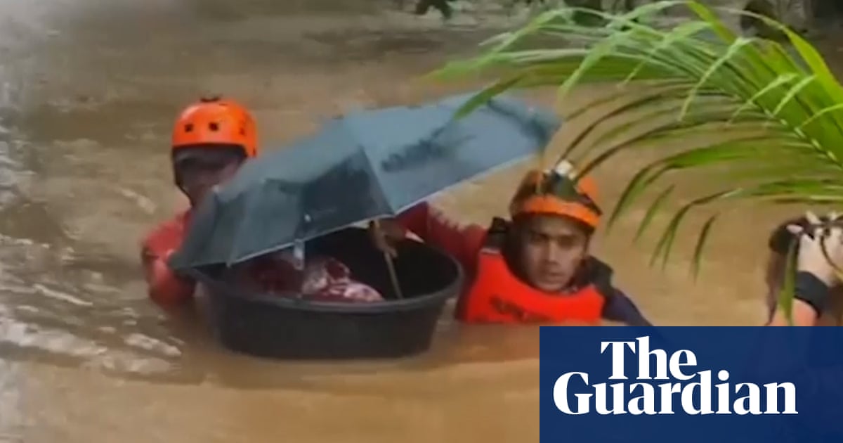 One-month old baby rescued after Typhoon Rai hits Philippines