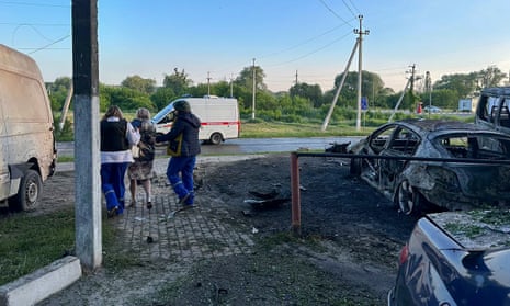 Destruction from shelling in Shebekino, in Russia's Belgorod province