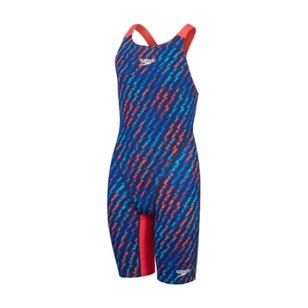 Speedo Girls Fastskin Junior Endurance+ Max Openback Kneeskin Blue/Red