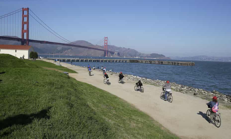 San Francisco’s Crissy Field, the site of the rightwing rally. Dog owners are said to be stockpiling excrement to carpet the field. 