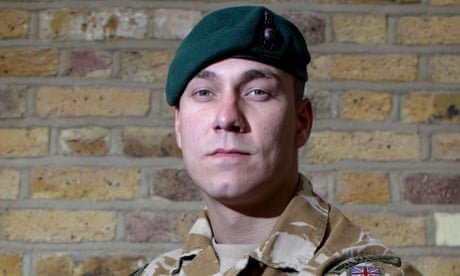 Matt Croucher in 2015 wearing his Royal Marines beret and uniform