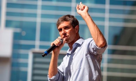 Beto O’Rourke speaks during a campaign rally in Plano, Texas on 15 September. 