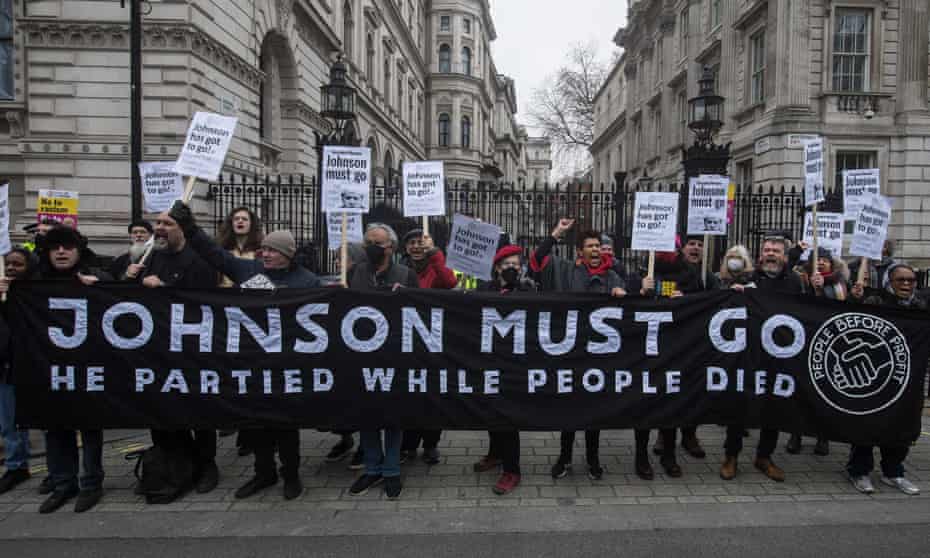 Protesters in Downing Street