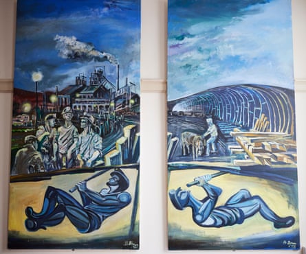 Paintings by artist Brian Bond at Trimdon Station Community Centre