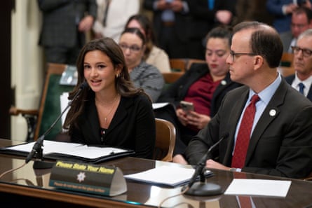 A teen girl testifies in court