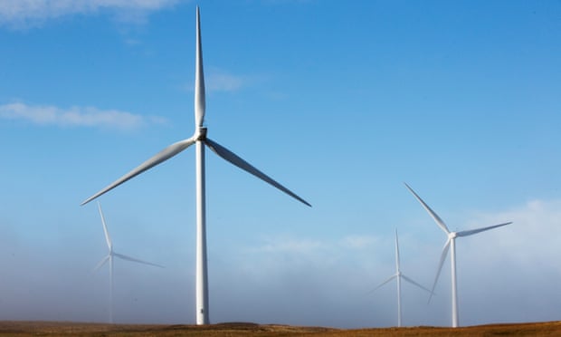 Wind turbines in Lanarkshire, Scotland.