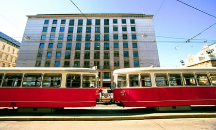 Vienna tram, city centre.
