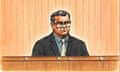 A court sketch of Greg Lynn at the Magistrates Court in Melbourne