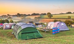 The campsite of Broad Park near Bideford in north Devon. 