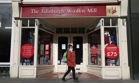 A closed Edinburgh Woolen Mill shop on Princes Street in Edinburgh. 