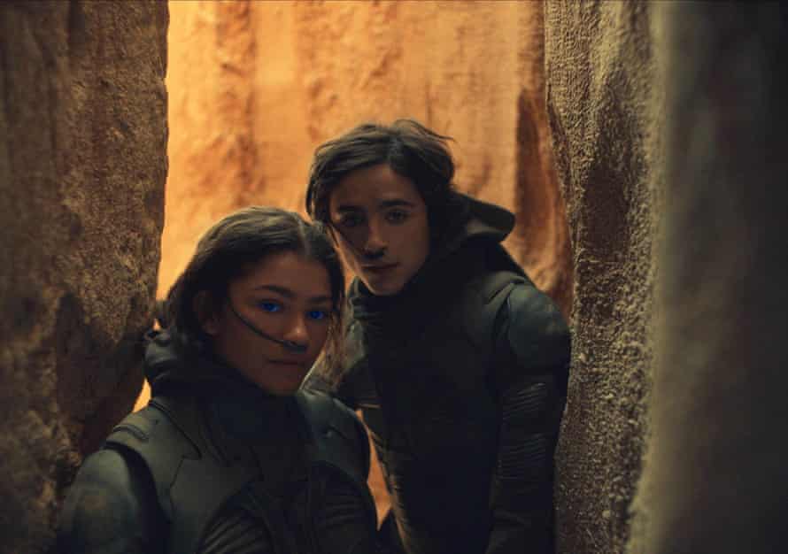 Zendaya and Timothée Chalamet in Dune.