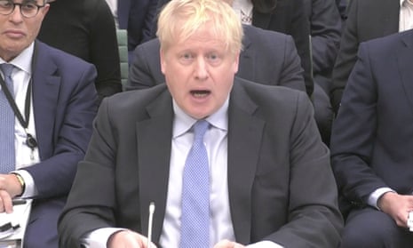 Boris Johnson gives evidence to the privileges committee.