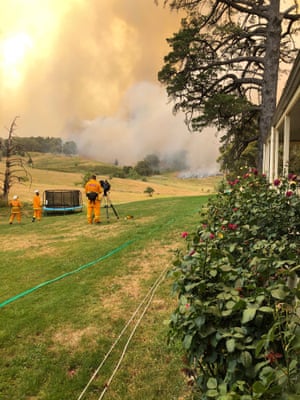 The view of the Australian bushfires from Basket Range CFS.