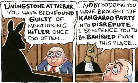 Two frames from the start of the first of four If… strips by Steve Bell about the Labour party’s handling of Ken Livingstone.