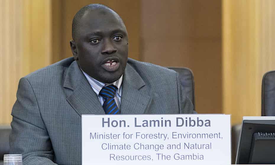 Lamin B Dibba, the Gambia's environment minister, of the consequences of 'business as usual'.