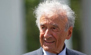 Elie Wiesel outside the White House, Washington, in 2010 after a private lunch with President Barack Obama.