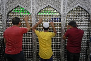 People visit the shrine of Sheikh Abdul Qadir al-Kilani in Baghdad, Iraq