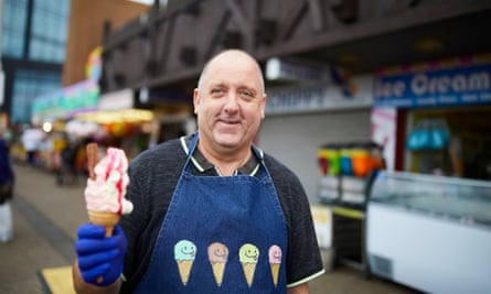 Darren Reasbeck holding an icecream