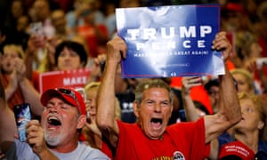 ‘People want to be seen, people want to be heard’ ... Trump supporters at the West Virginia rally.