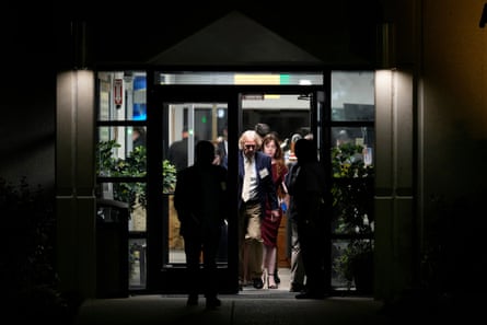 Media witnesses leave Riverbend maximum security institution after the execution of Christa Pike was halted in Nashville on 30 September.