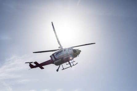 Water bombing helicopters over Bulahdelah.