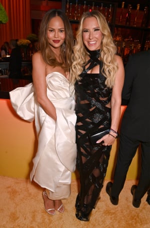 Chrissy Teigen and Jenny Chandler attend the Vanity Fair party