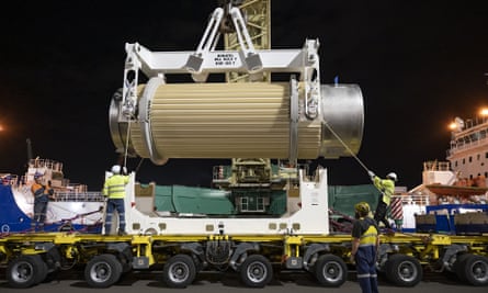 Repatriation of nuclear waste from the UK onboard the Pacific Grebe, docked in Port Kembla to be transported to Lucas Heights.