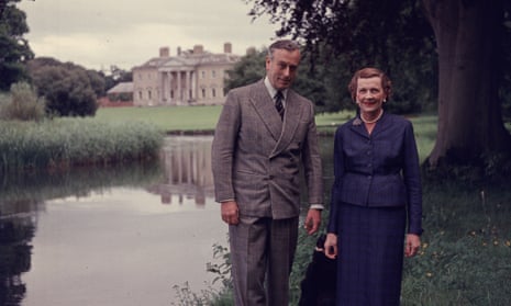 The Mountbattens in the grounds of Broadlands, their Hampshire home, in 1958.