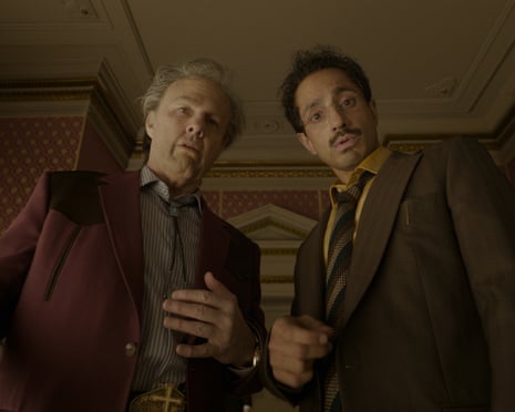 Tom Cruise as Digger Rockwell and Riz Ahmed as Dr Nirav Ganesh in Digger.