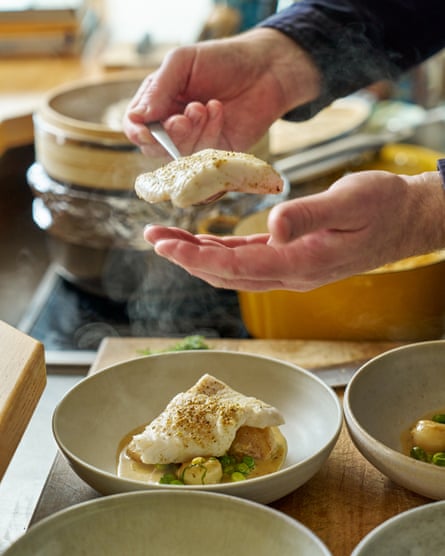 Outlaw assembles the dish.