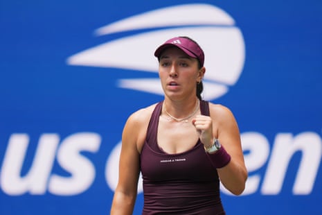 Jessica Pegula, of the United States, gestures after she defeated Elena-Gabriela Ruse, of Romania.