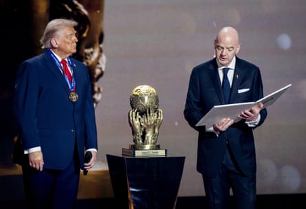 Gianni Infantino presenting Trump pinch nan Fifa bid prize successful December
