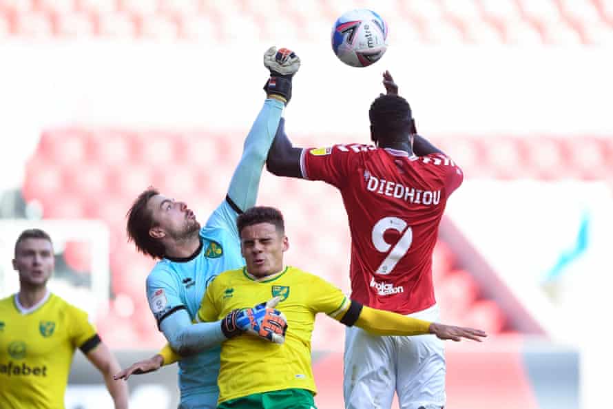 Tim Krul in action away at Bristol City last October.