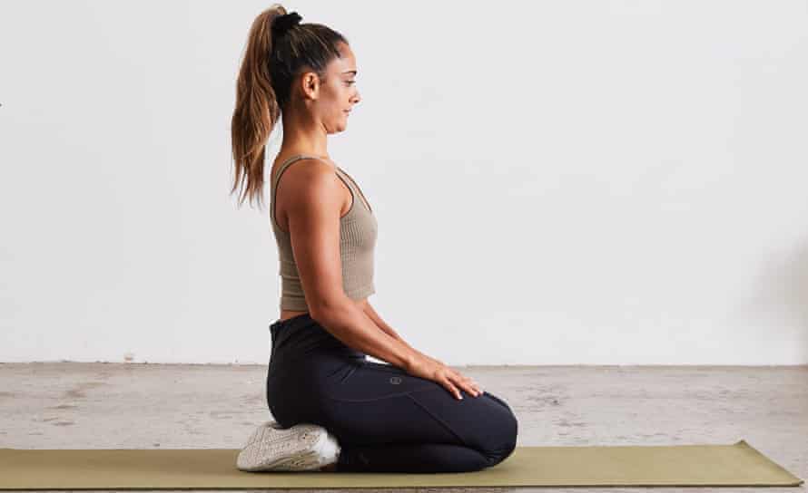 Neck retraction exercise position