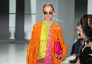 Hi-vis yellow at the Christopher Kane show.