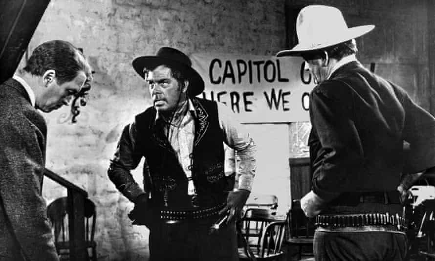 James Stewart, Lee Marvin and John Wayne in The Man Who Shot Liberty Valance