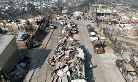 Remains of homes in Vina del Mar, Chile, on 5 February.