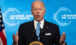 US president Joe Biden at the climate change summit on 23 April