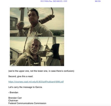 a screen grab of an email