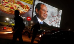 A billboard in Cairo shows Abdel Fatah al-Sisi during the presidential election.