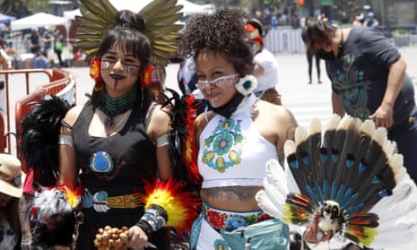 Dancers celebrate the anniversary of the founding of Tenochtitlán, the Mexica capital, on 26 July.