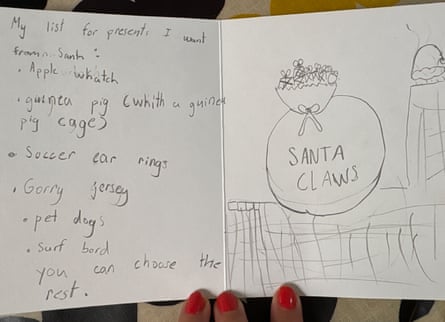 A letter to Santa from a Guardian staff member’s eight-year-old child