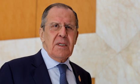 The Russian foreign minister, Sergei Lavrov, after a bilateral meeting at the G20 foreign ministers’ meeting in Nusa Dua, Bali, Indonesia, on 8 July 2022.